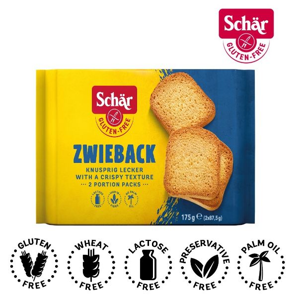 Schar Gluten Free Zwieback 165g (2 x 87.5g)